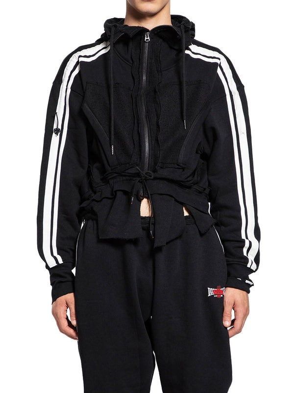 Toggle Cropped Hoodie Zip-Up