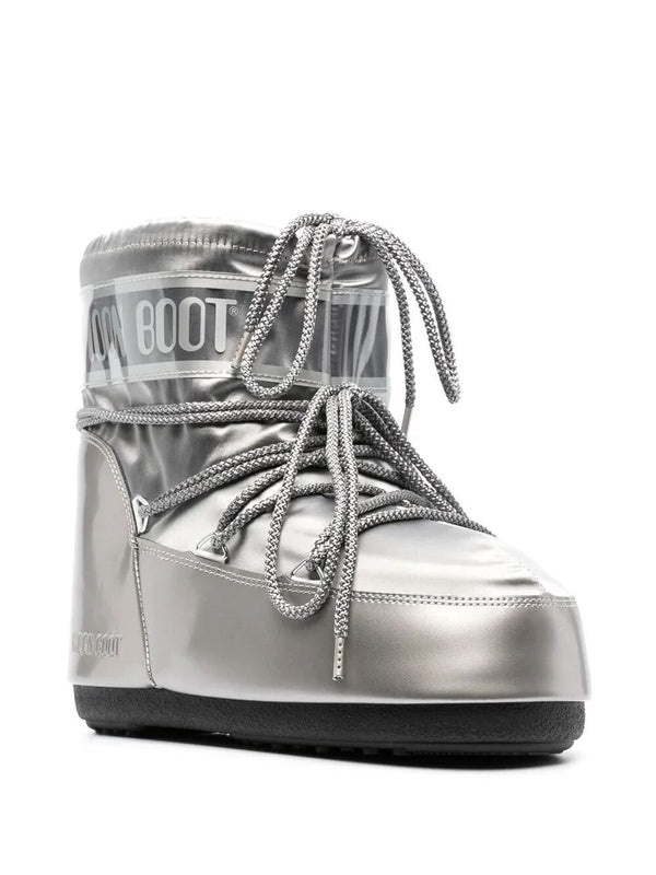 Moonboots Silver Lace-Up Boots