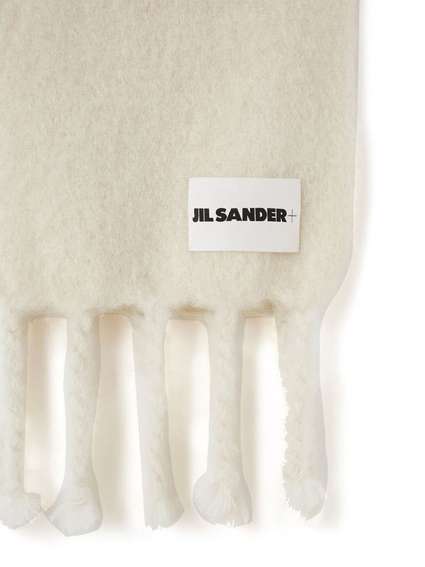 Jil Sander Ivory Wool Mufflers