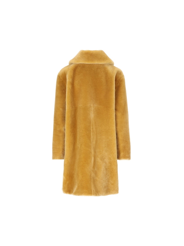 Single Breasted Shearling Coat