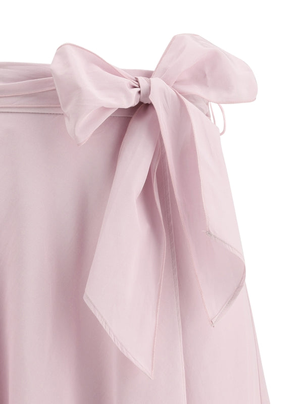 Teffetas Ribbon Wrap Over
  Skirt