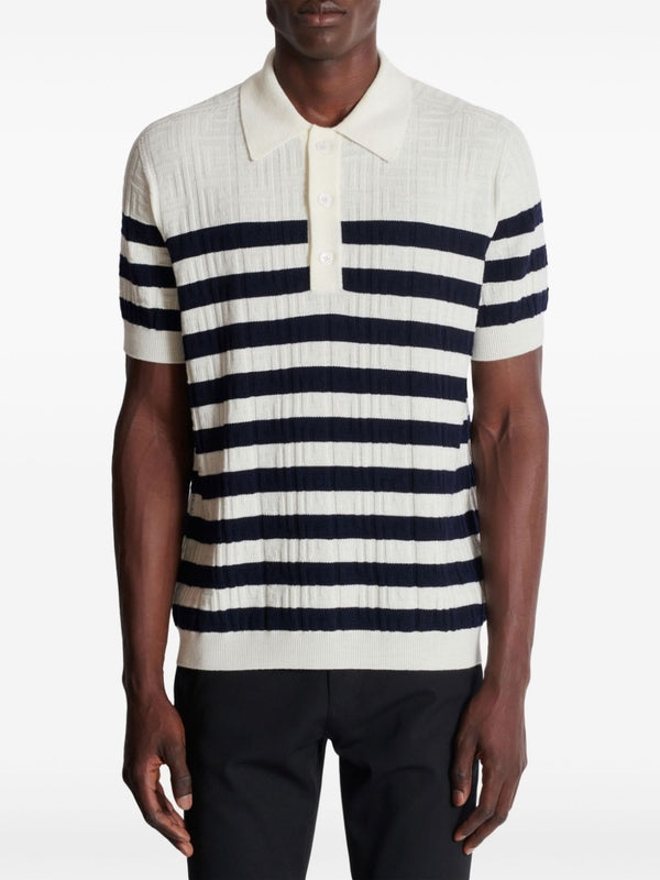 Stripe Wool Polo Shirt