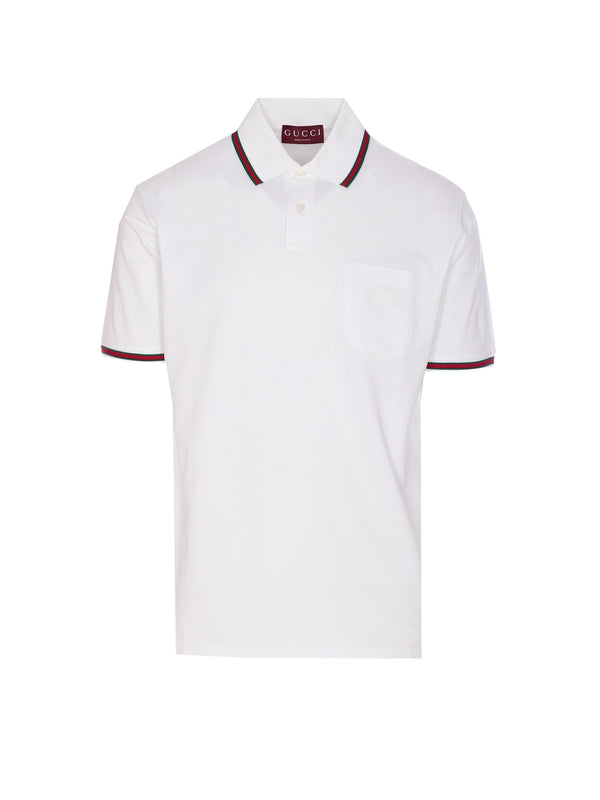 Web Detail Cotton Polo Shirt