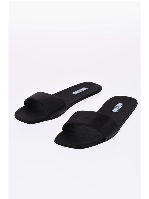 Triangular Logo Satin Slides