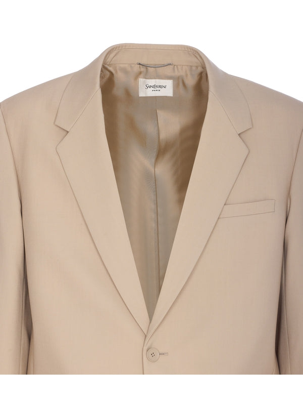 Wool Single Breasted Tailored Jacket