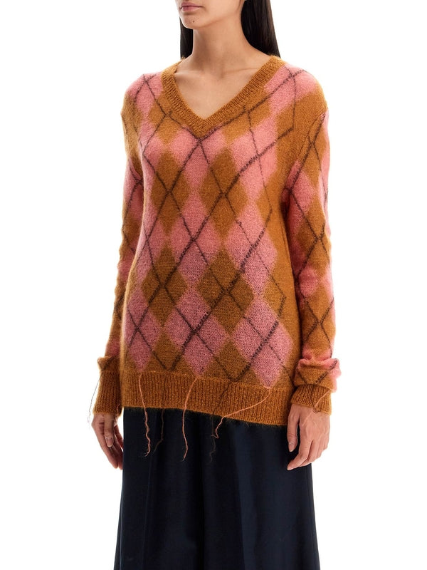 Argyle Mohair Blend Knit