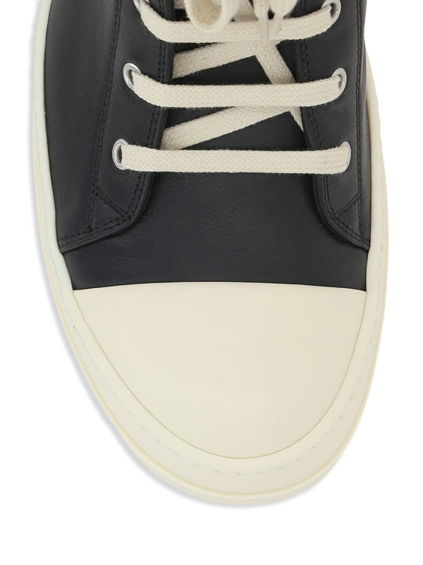 Zipper Detail Leather High-Top Sneakers