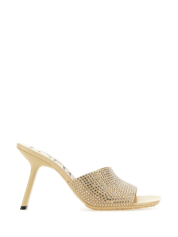 Petal Rhinestone Detail Sandal Heels