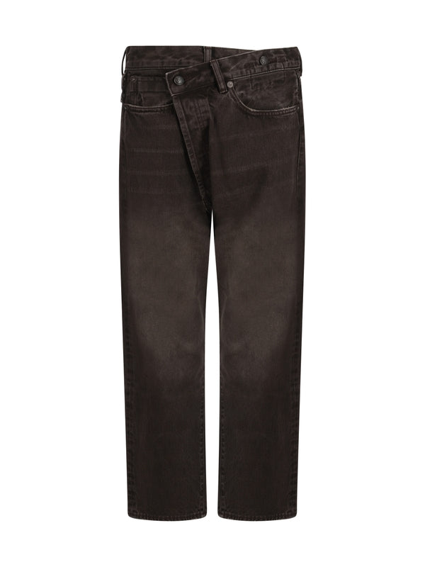 Crossover Asymmetric Denim
  Pants