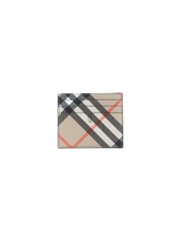 Burberry Beige Checked Card Holders