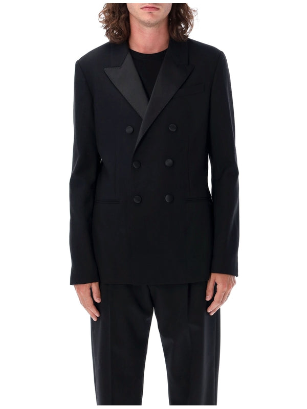 ami - Satin Collar Wool Double Tailored Jacket - Jente