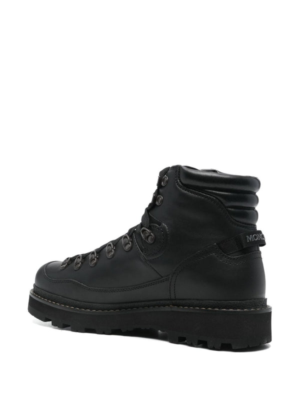 Back Logo Leather Lace-up Boots