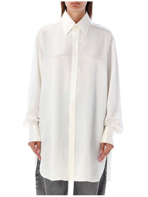 White Silk Long Shirt