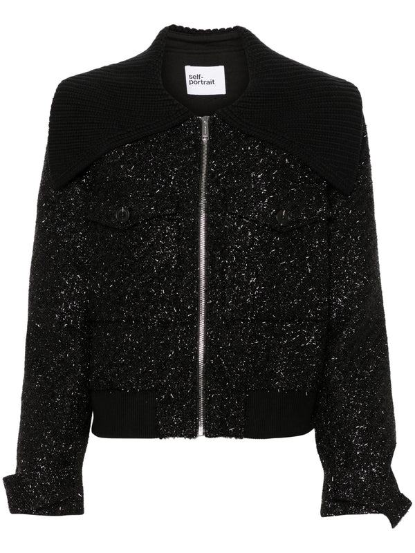 Tinsel Boucle Bomber Jacket