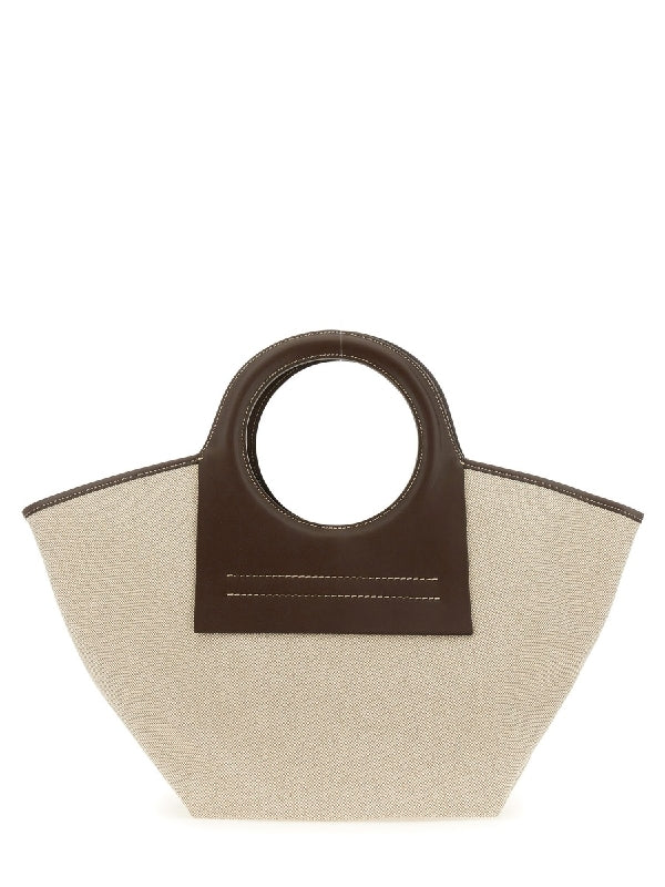 Cala Leather Trimming Canvas Small Tote Bag