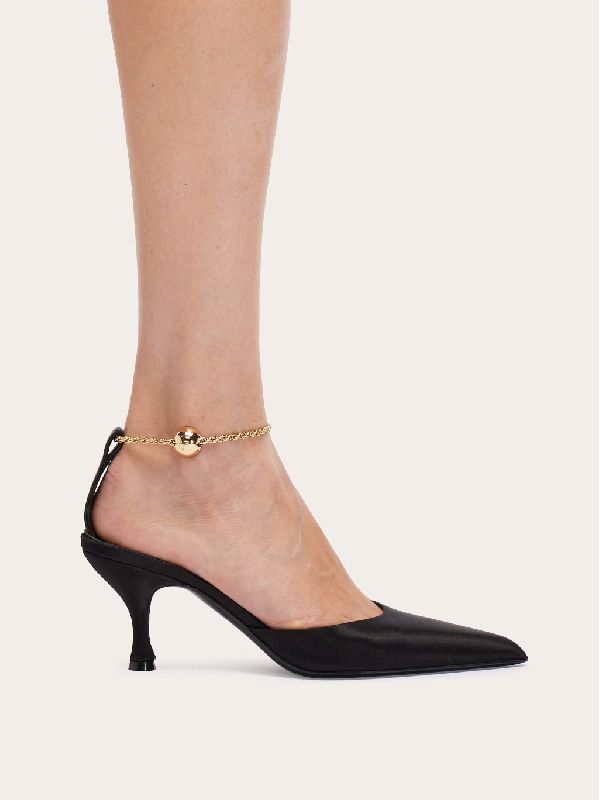 Chain Strap Slingback Heels