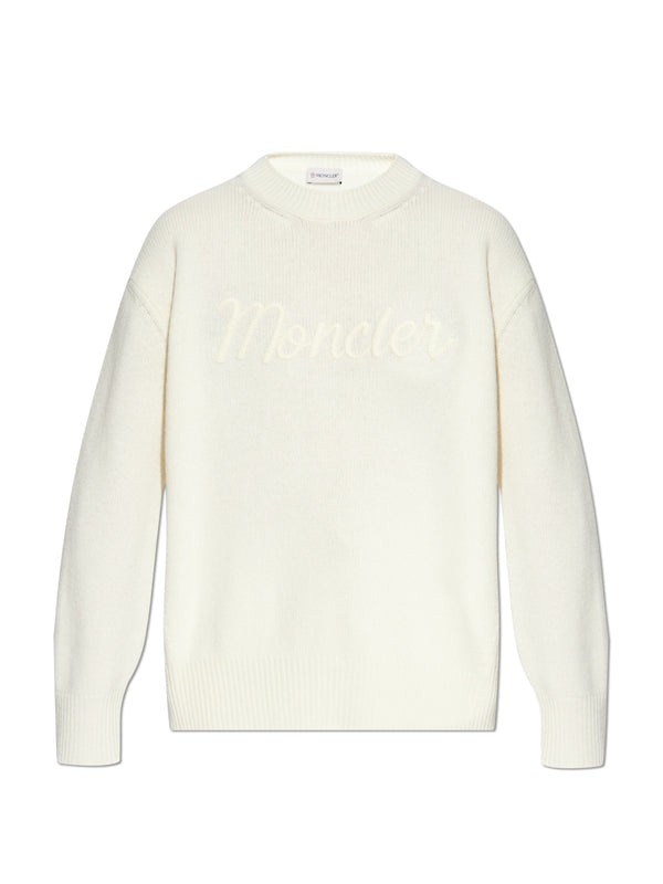 Logo Embroidered Wool Cashmere Knit