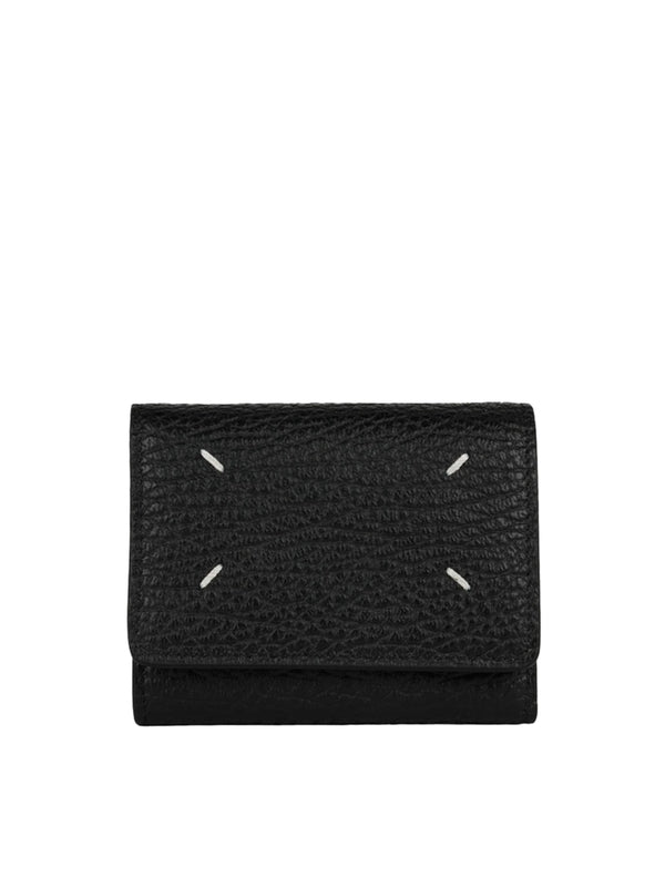 Stitch Detail Grain Leather Wallet