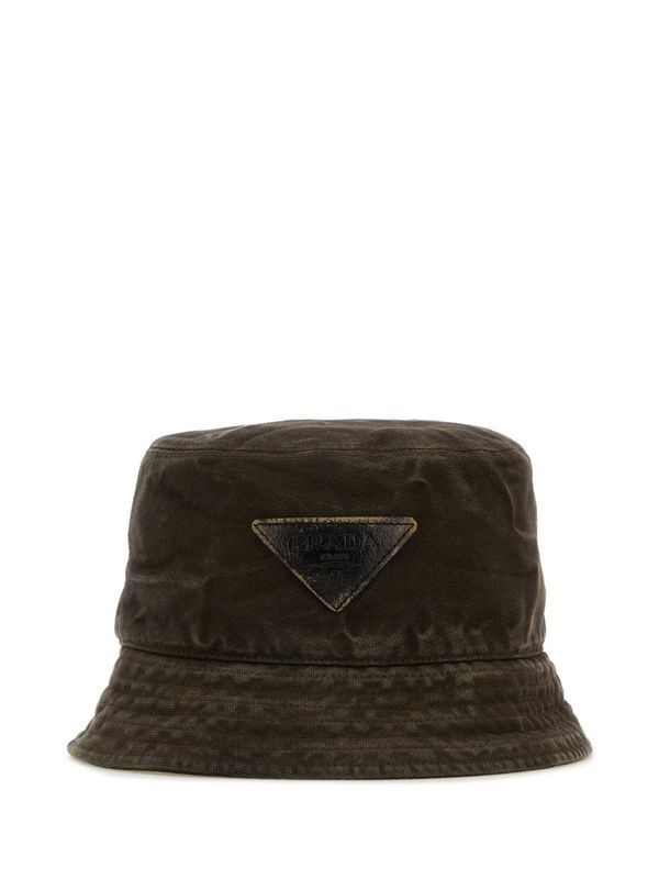 Triangle Logo Patch Cotton Bucket Hat