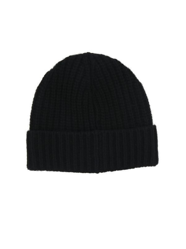 Moncler Logo Patch Wool Cashmere Beanie