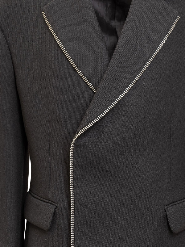 Zip Trim Wool Jacket