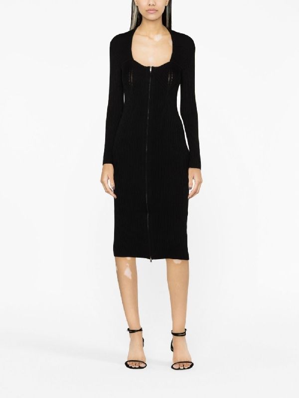 Zael Ribbed Zip-Up Dress