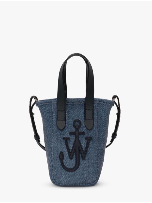 Anchor Logo Patch Denim Mini Crossbody
  Bag