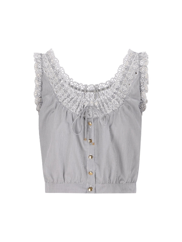 ストライプノースリーブトップス