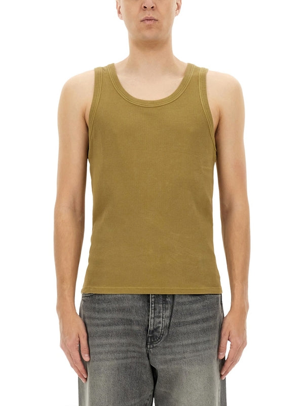 Cotton Blend Rib Sleeveless Top