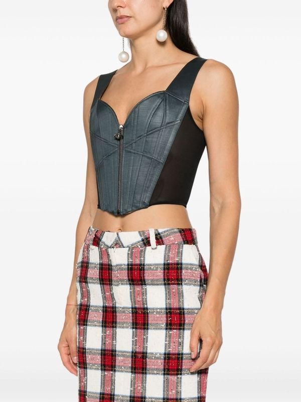 Zip-up Bustier Top