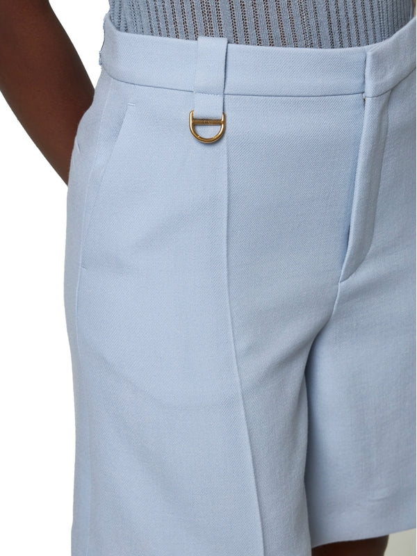 Logo Detail Wool Bermuda Shorts