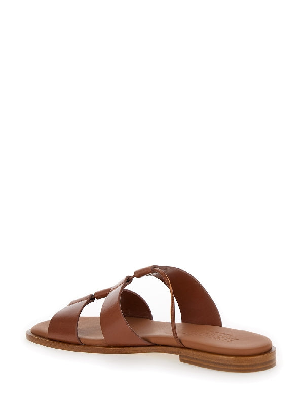 Lina Square Toe Leather Sandals