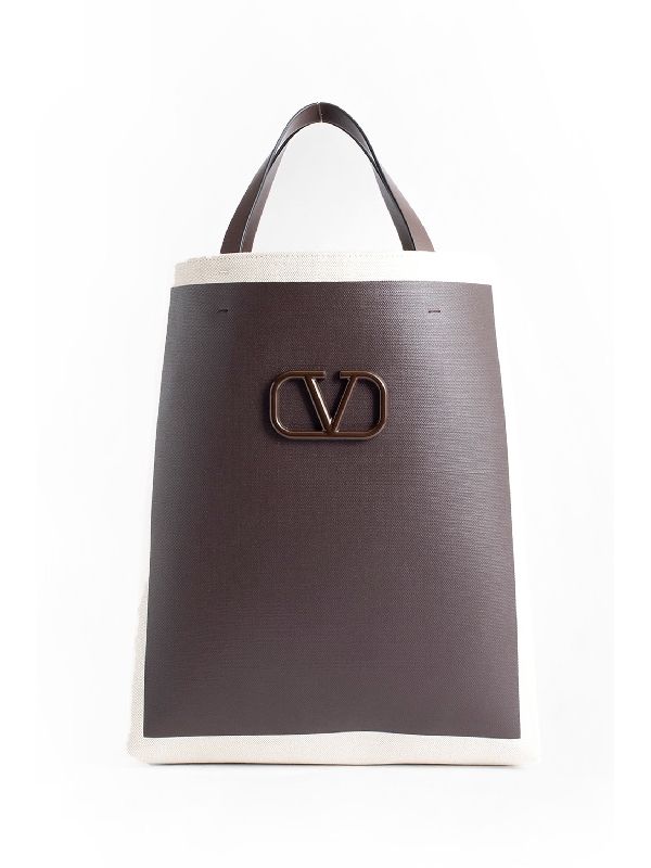 Signature V Logo Canvas Tote Bag