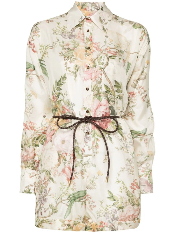 Waverly Flower Long Silk Shirt