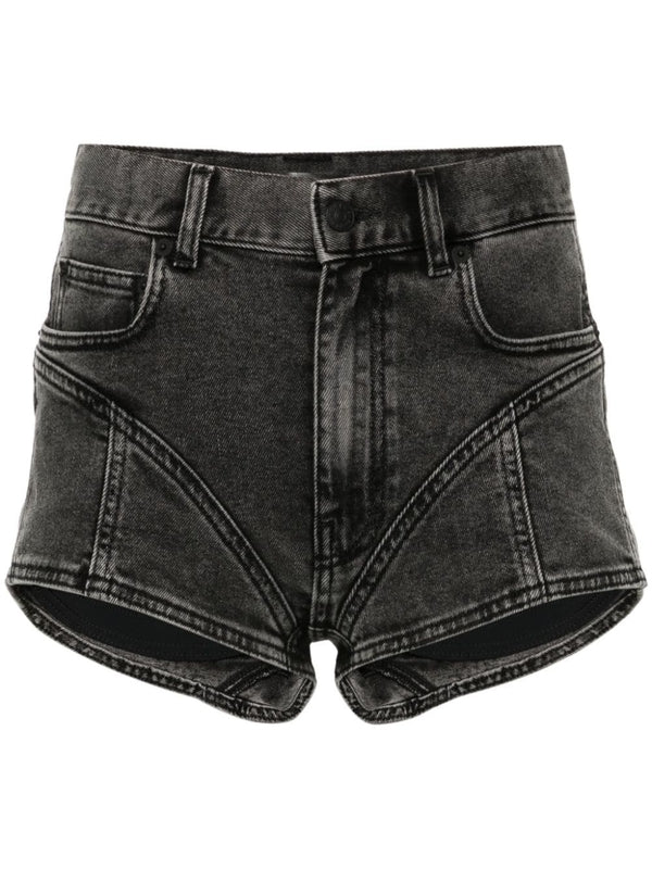 Panel Detail Denim Shorts