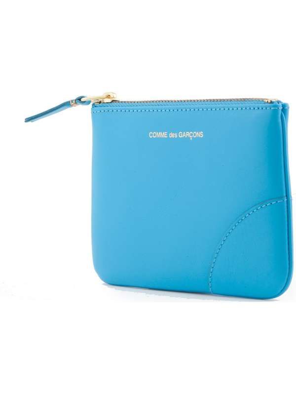 Logo Blue Leather Zip Wallet