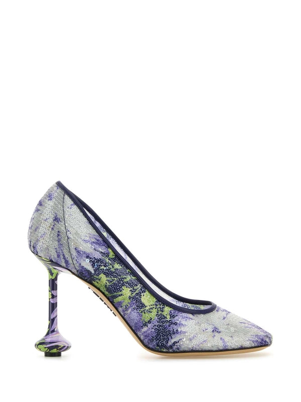 Toy Flower Print Pumps Heel