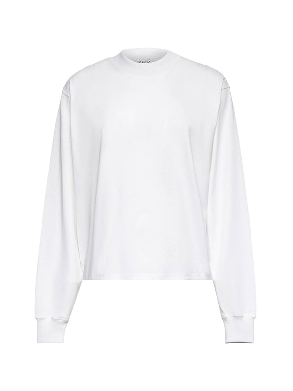 Back Logo White Cotton Sweatshirt