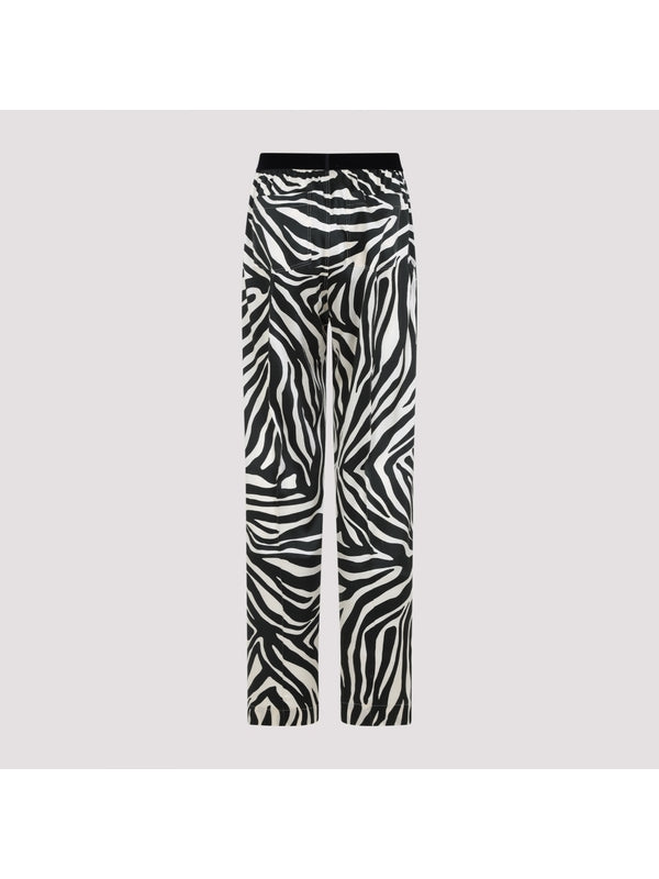 Zebra Printing Silk Pants