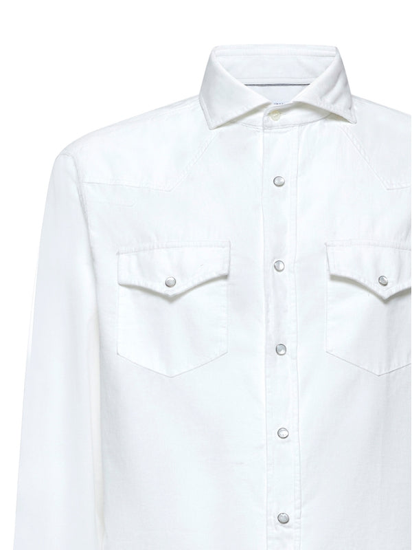 White Double Pocket Cotton Shirt