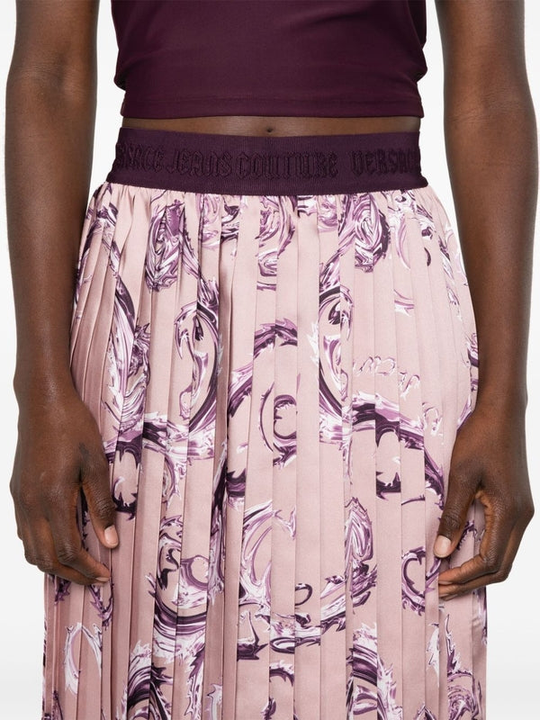 Allover Print Pleated Skirt