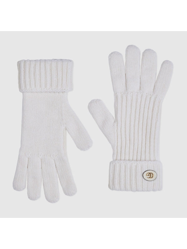 Gucci White Wool Gloves