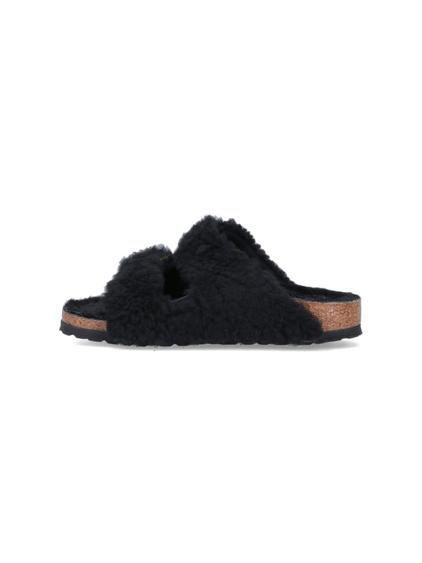 Arizona Big Buckle Shearling Sandals