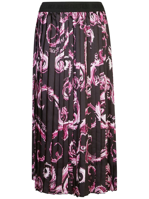 Allover Print Pleated Skirt