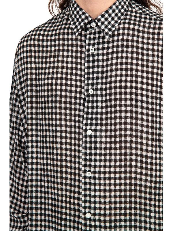 Back Logo Embroidered Check Pattern Shirt