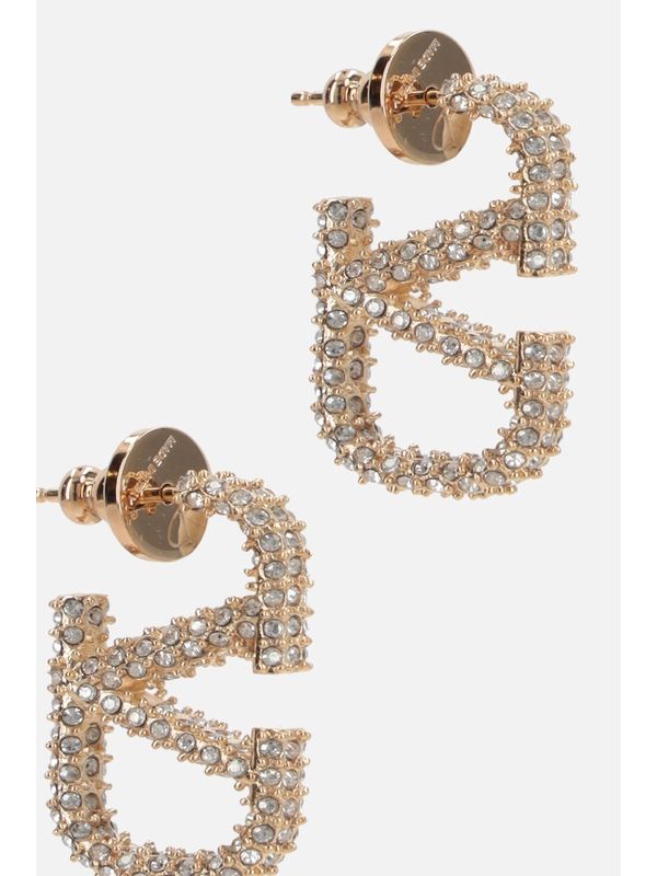 V Logo Jewel Accent Earrings