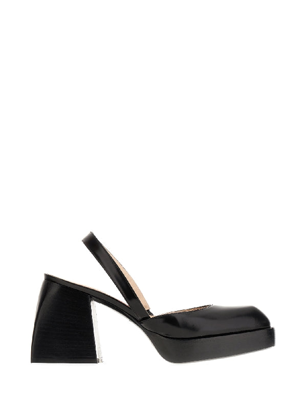 Bulla Jones Square-Toe Slingback Heels