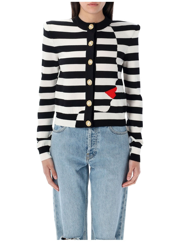 Stripe Graphic Pattern Cardigan