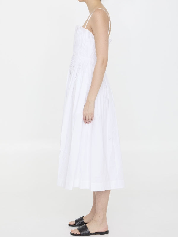 White Poplin Flounce Dress