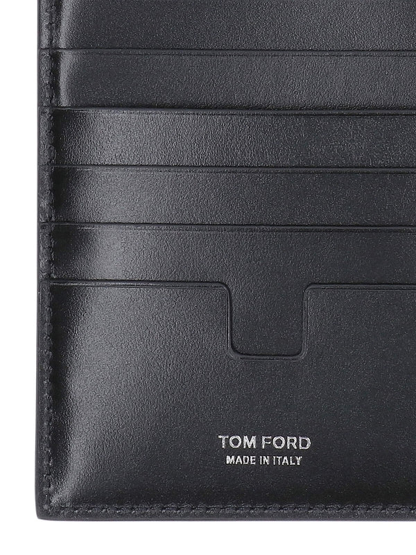 TOM FORD - Tf Logo Leather Passport Wallet - Jente